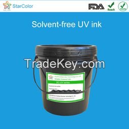 Solvent free UV flexographic ink for plastic film printing