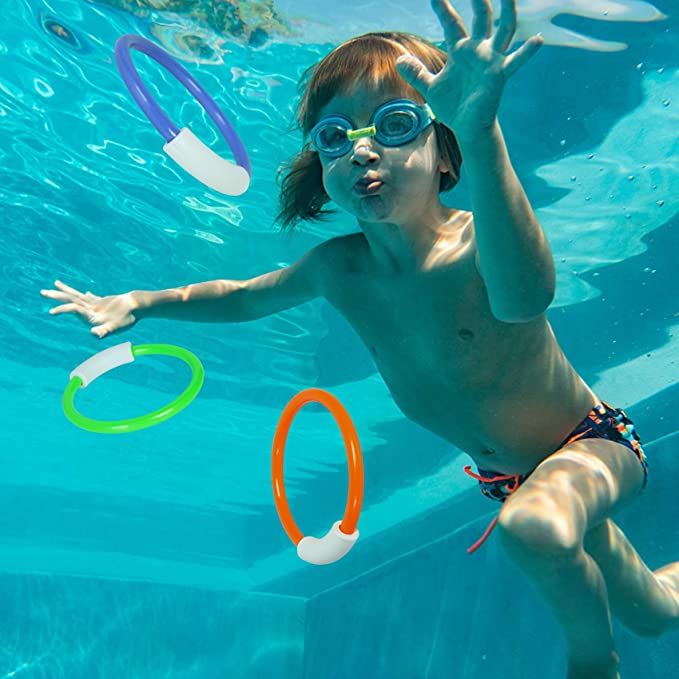 Amazon Children's Diving Toy Swimming Pool Play Toy Throwing Torpedo Diving Ring Diving Sticks Combination Set