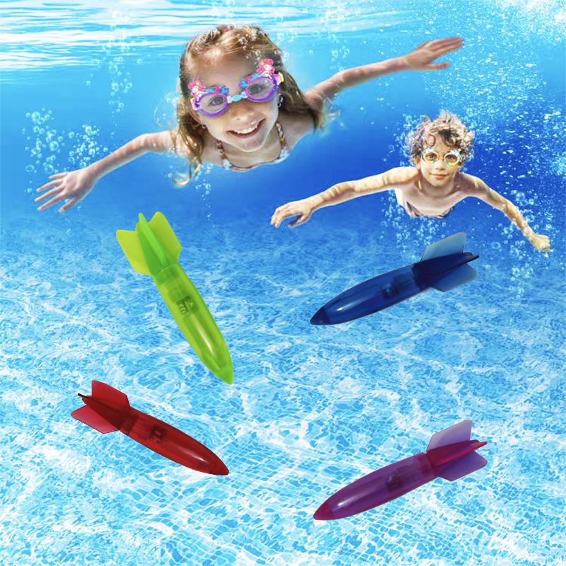 Children's Diving Toys, Torpedo Throwing with LED Lights, Summer Swimming Pool Parent-Child Interactive Water Play Toys