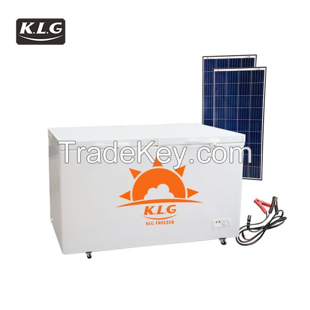 DC 12V 408L solar outdoor freezer energy power use for sun panel and battery