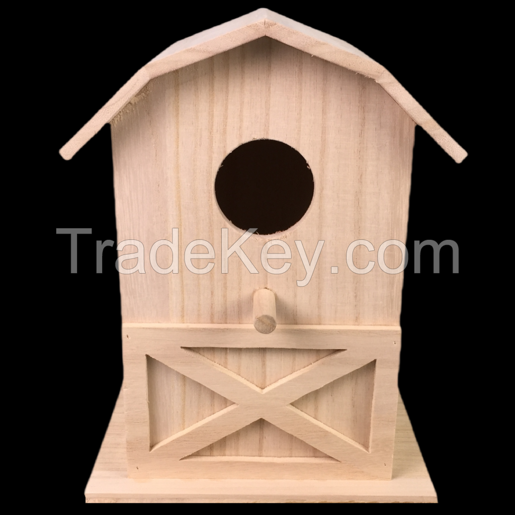 Unfinished Wooden Birdhouse