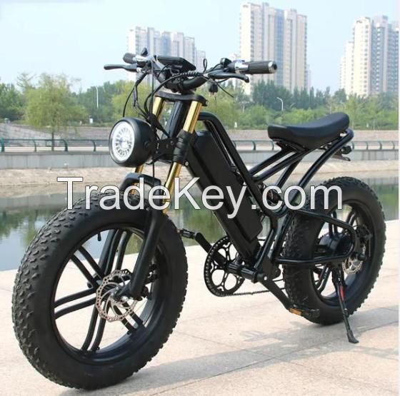 New 48v 1500w Retro E-Bike Electric Cycle Road Dirt Fat Tire E Bike Fast E bike Electric Mountain Bike