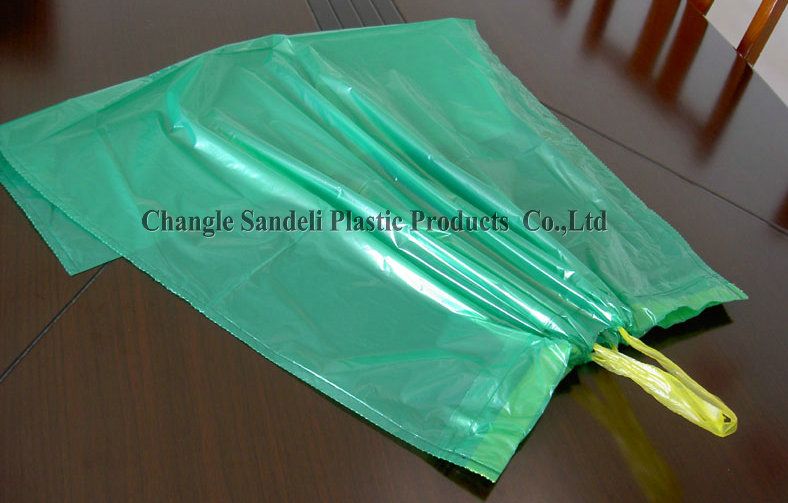 HDPE printed drawstring garbage bag on roll