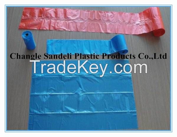 hdpe star-sealed garbage bag on roll, garbage can liners