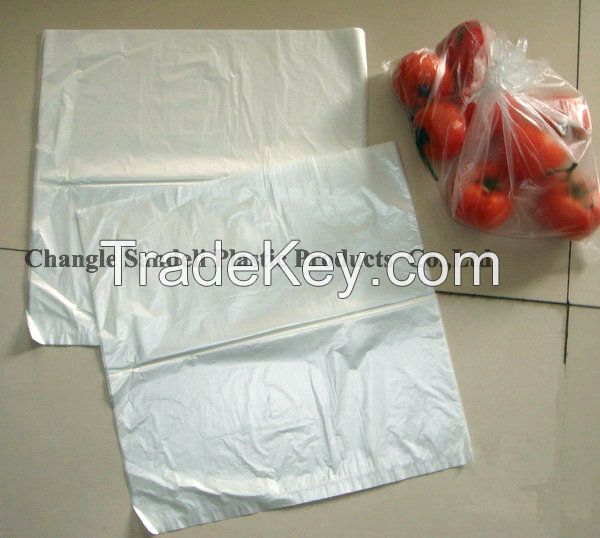 HDPE plastic flat food  bag on block