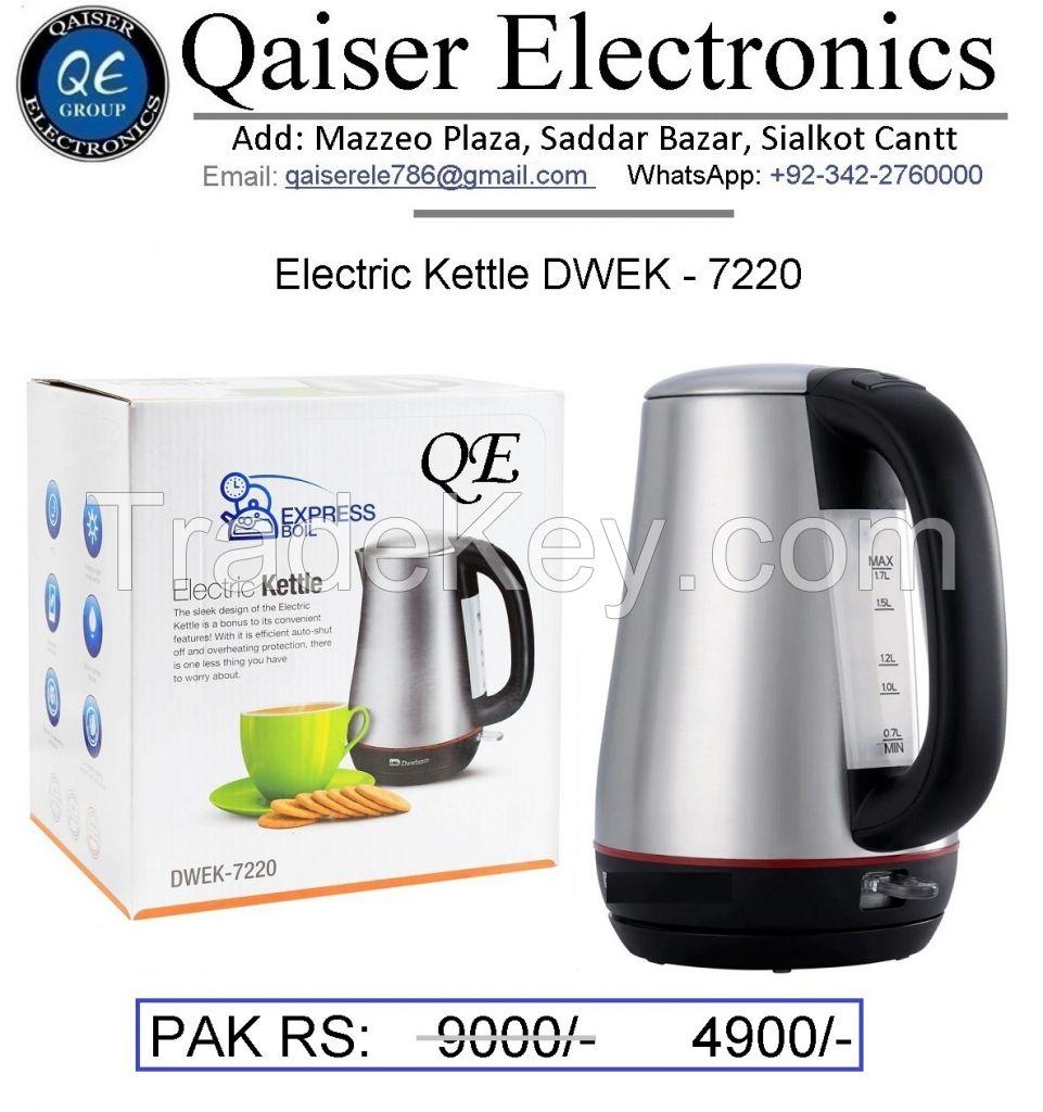 Qaiser Electronics Custom Electric Kettle 1.7 Liter Stainless Steel Jug