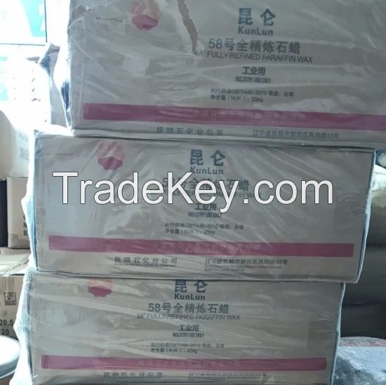 White Solid Kunlun Brand Daqing Dalian Fushun Semi Refined Fully Refined 56 58 60 62 Paraffin Wax for Candle