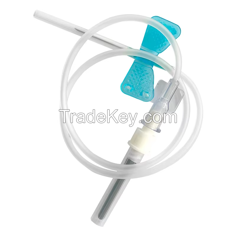 Butterfly needle disposable sterile single-use blood collection needle with hold and Luer Adapter