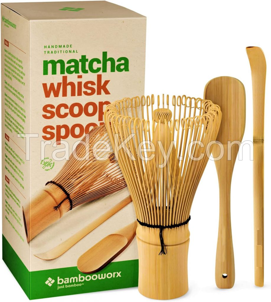 Wholesale Handmade Japanese Matcha Ceremonial Bowl Set Natural Bamboo Traditional Customize Matcha Tea Whisk Set