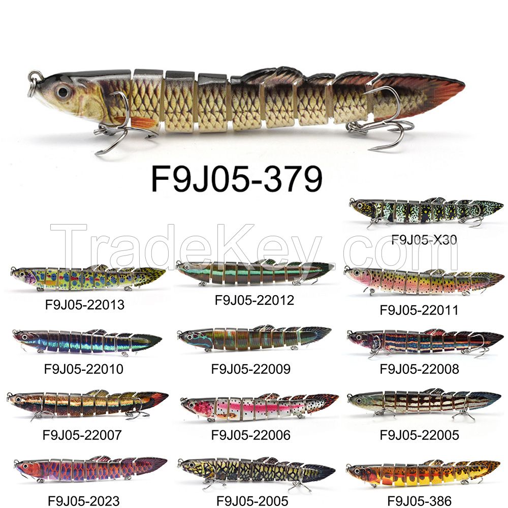 9 Section 130mm/21g g Bass Fishing Lures Hard Bait Realistic Bass Lures Multi Jointed Swimbait Lifelike Hard Bait Trout Perch for sea  freshwater