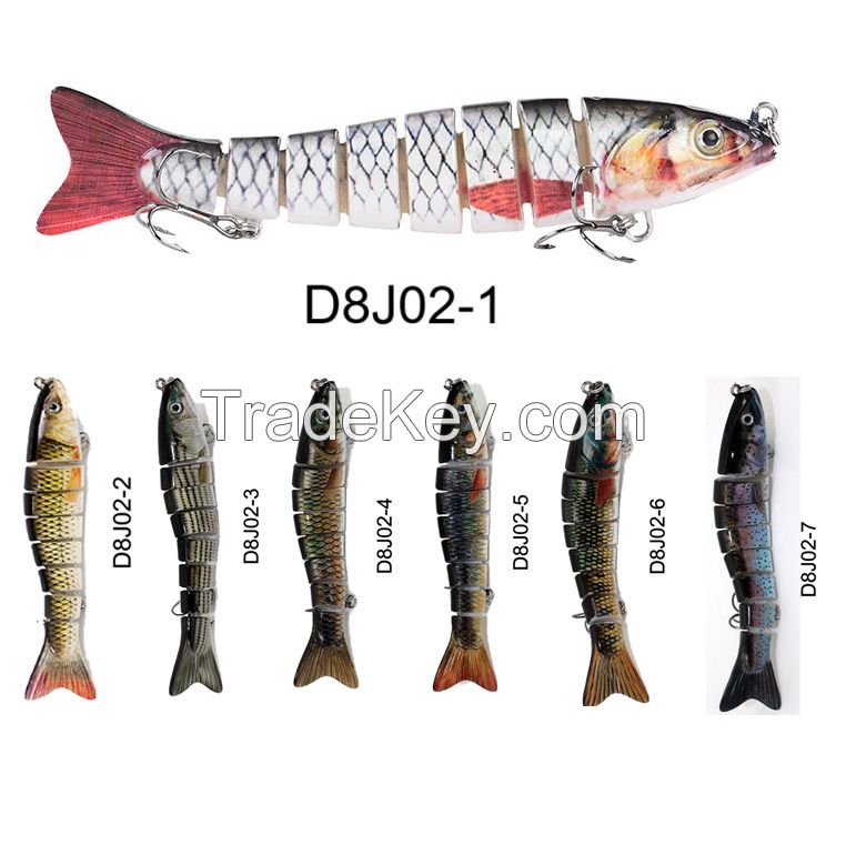 8 Section  Bass Fishing Lures Highly Realistic Bass Lures Multi Jointed Swimbait Lifelike Hard Bait Tackle Wobbler