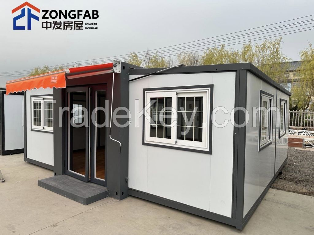 Mobile Foldable  Cabin Tiny Movable Modular Housing Expandable Container House Homes Two Wing prefabricated