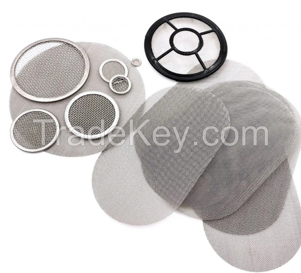 Rubber edging Wrapped edge filter wire mesh, circular stainless steel wire mesh