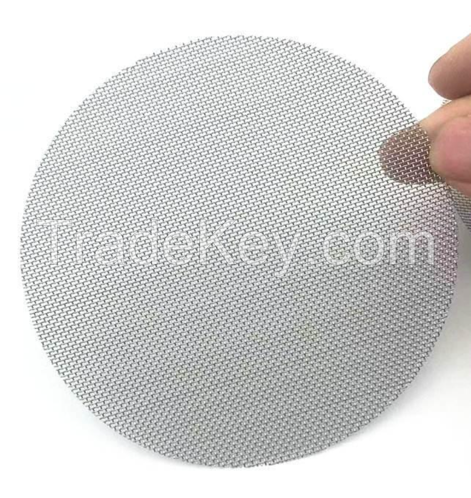 Stainless steel woven filter mesh disc shaped filter mesh for extruder machinery