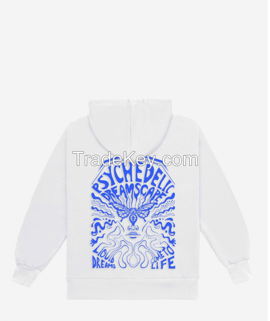 Emroidery White Unisex Hoodie