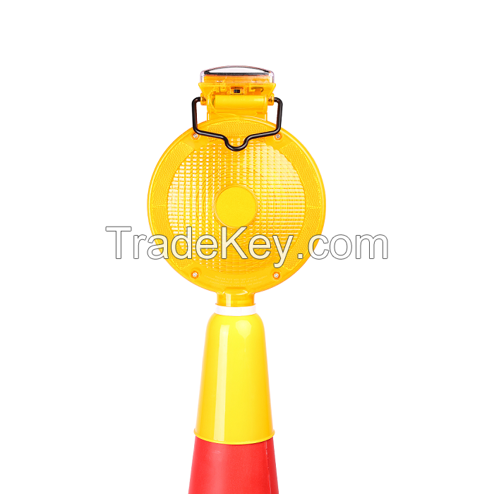 Solar Traffic Light Red Amber Traffic Cone Lighting Safety Barricade Warning