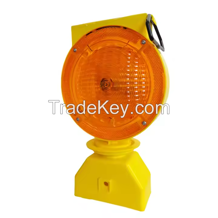 Traffic Safety Solar Warning Light Yellow LED Flasher Light Amber Road Cone Barricade Light For Road Safety