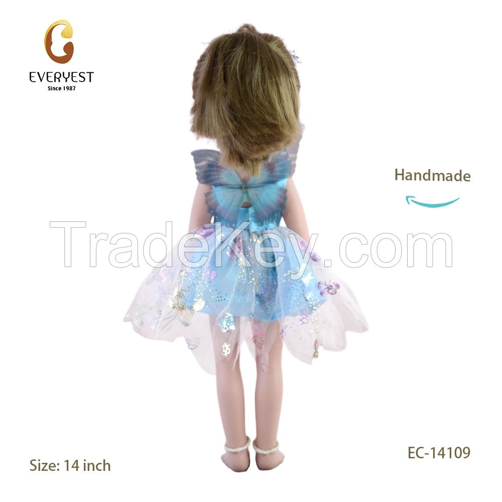 Customized 14 inch full vinyl girl doll