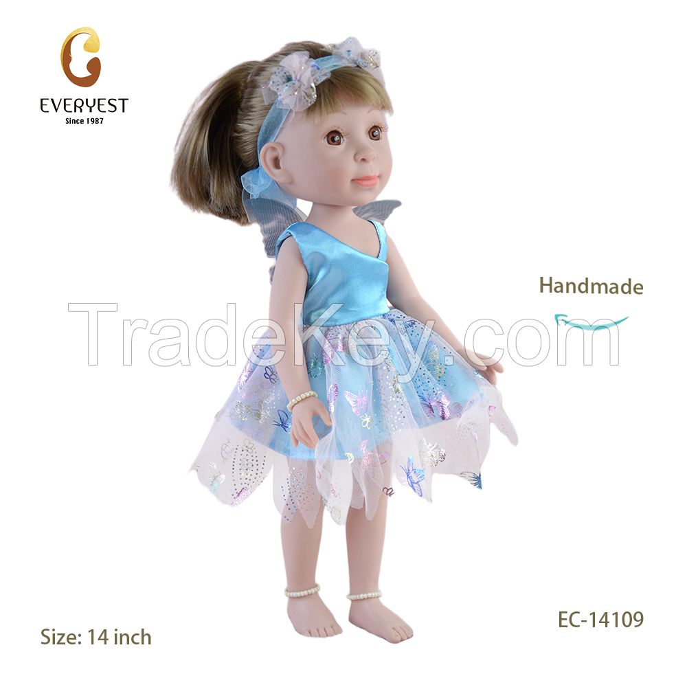 Customized 14 inch full vinyl girl doll