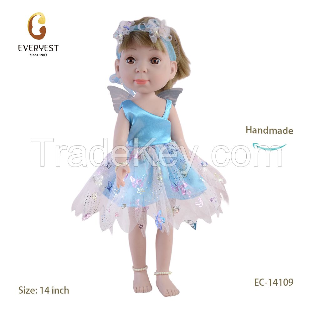 Customized 14 inch full vinyl girl doll
