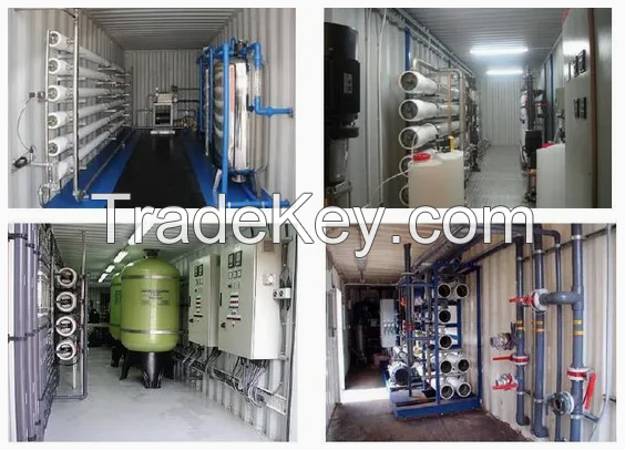 Containerised Seawater RO Sea Water  Desalination Plant containerized borehole well salt reverse osmosis   water treatment plant