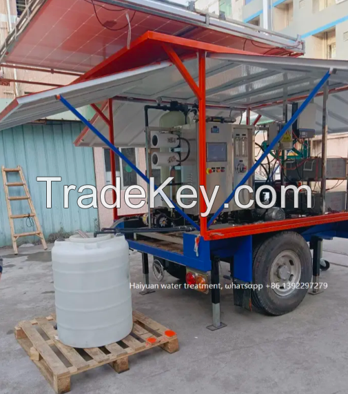 Solar Powered Mobile Containerized Swro Sea Water Seawater Desalination System RO Reverse Osmosis Drinking Water Treatment Plant