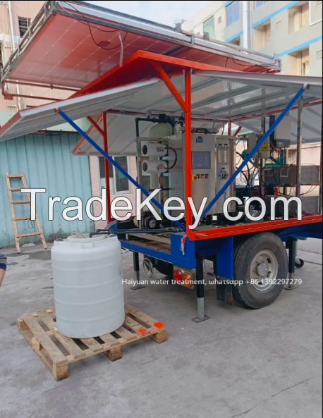 Tube well water purification system trailer mobile water purification plant solar powered mobile water purification systems