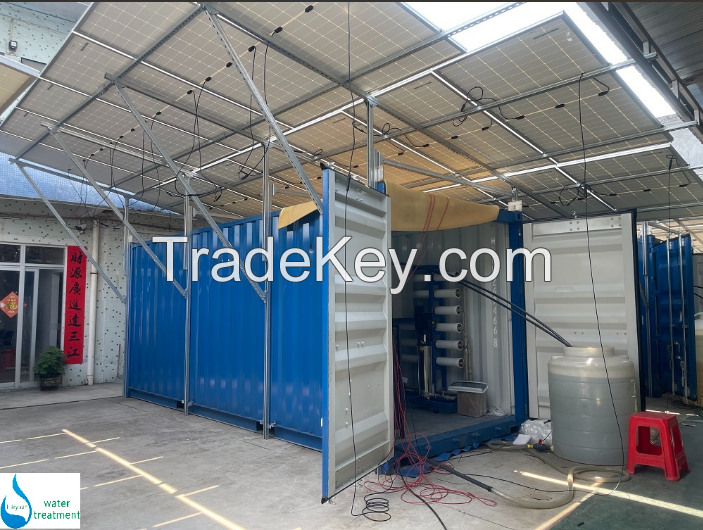 Solar Powered Mobile Containerized Swro Well Sea Water Seawater Desalination System Price Industrial RO Reverse Osmosis Mineral Drinking Water Treatment Plant