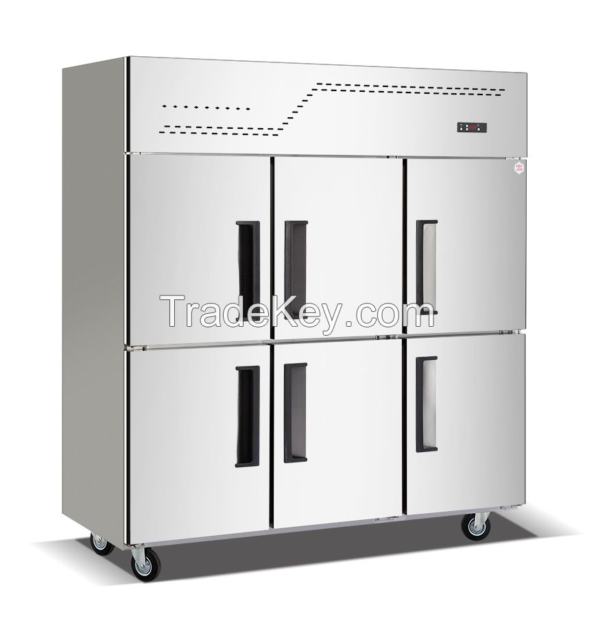 6 doors single compressor single temperature cabinet