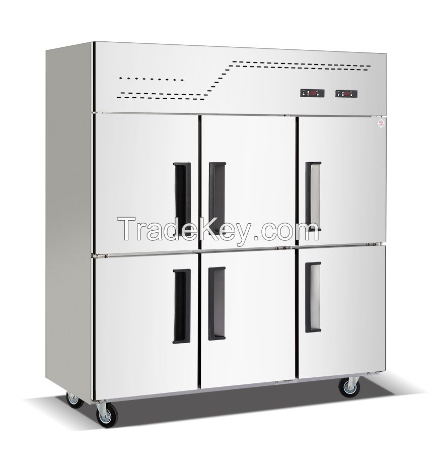 6 doors single compressor single temperature cabinet