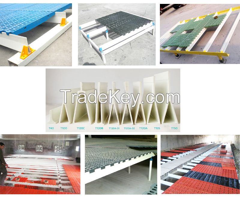 Anti-corrosion FRP fiberglass support beam for poultry pig sheep flooring support