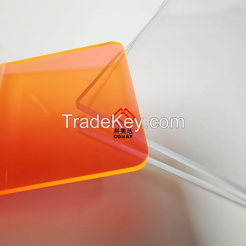 orange   transparent  excellent quality heat resistant plastic acrylic sheet