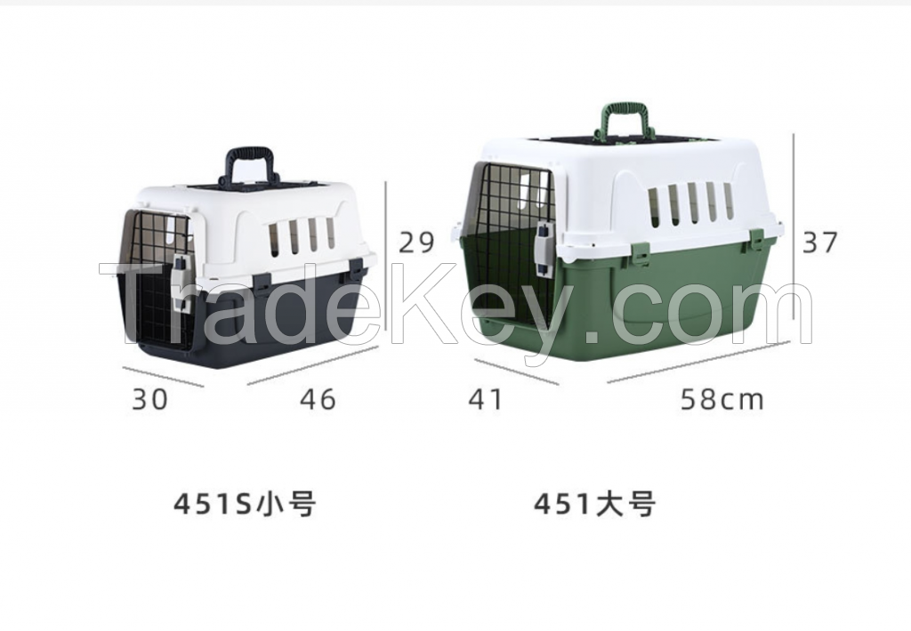 2024  Metal Door PP Materiel Large Pet Dog Air Travel Box Heavy-Duty Pet Carrier Case