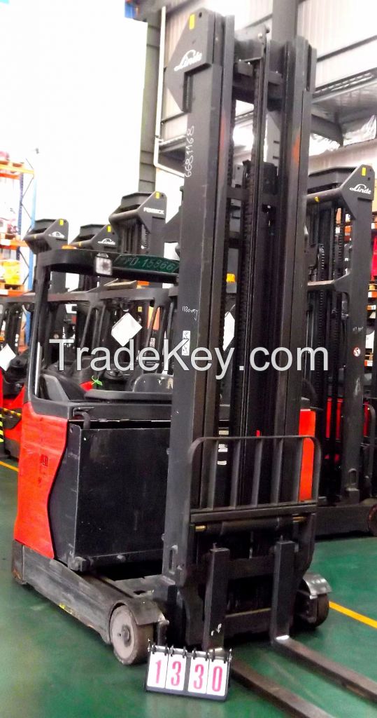 used forklift linde reach turck 1330#R14-01 (1120) 3f8096mm, 2016