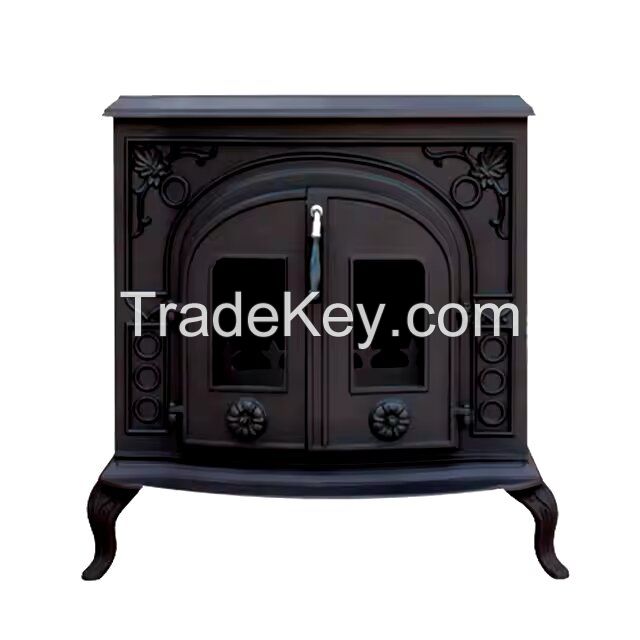 Factory Price Home Decoration Classical Matt Black Freestanding Cast Iron Wood Burning Stoves