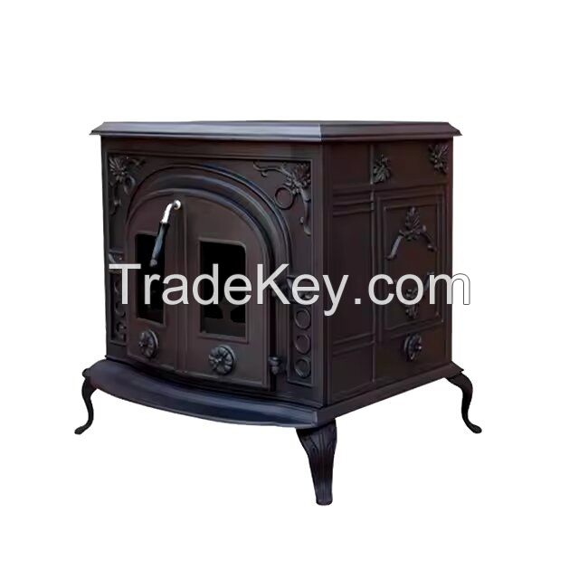 Factory Price Home Decoration Classical Matt Black Freestanding Cast Iron Wood Burning Stoves