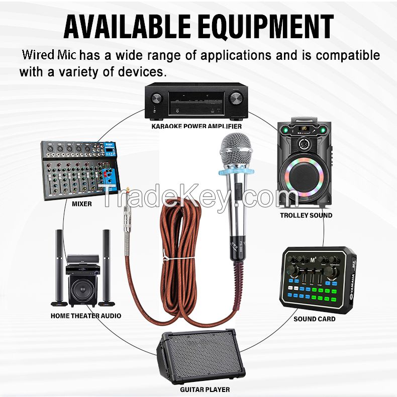 Yitesim PS-986 Professional Dynamic Wired Microphone one-piece with Cable 5M