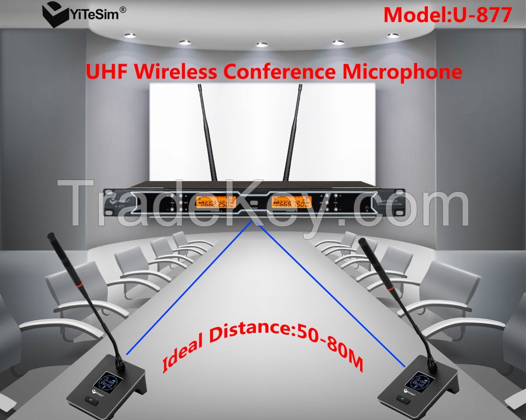 Yitesim U-877 UHF wireless Conference Microphone, for conference and speech