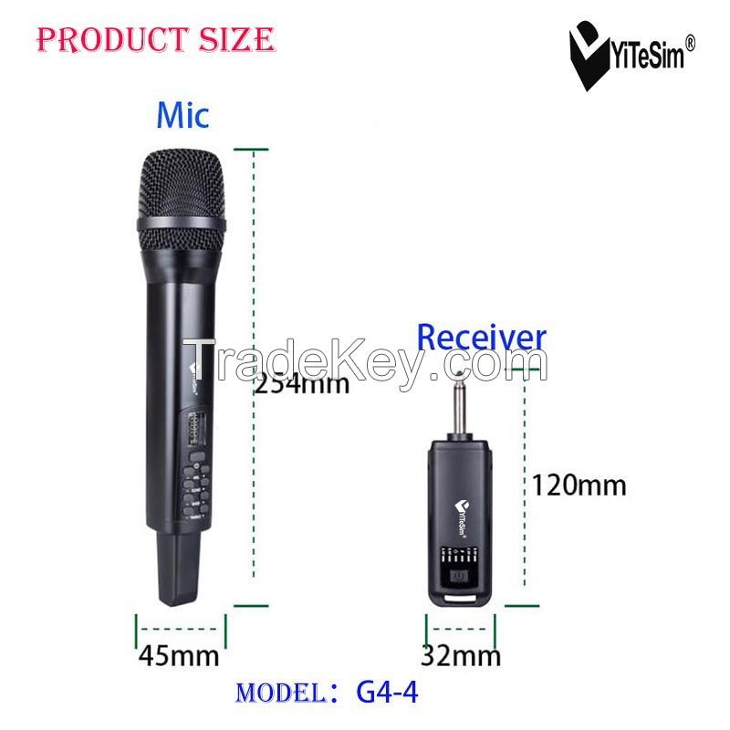 Yitesim G4-4 four Channels Rechargeable Wireless Microphone