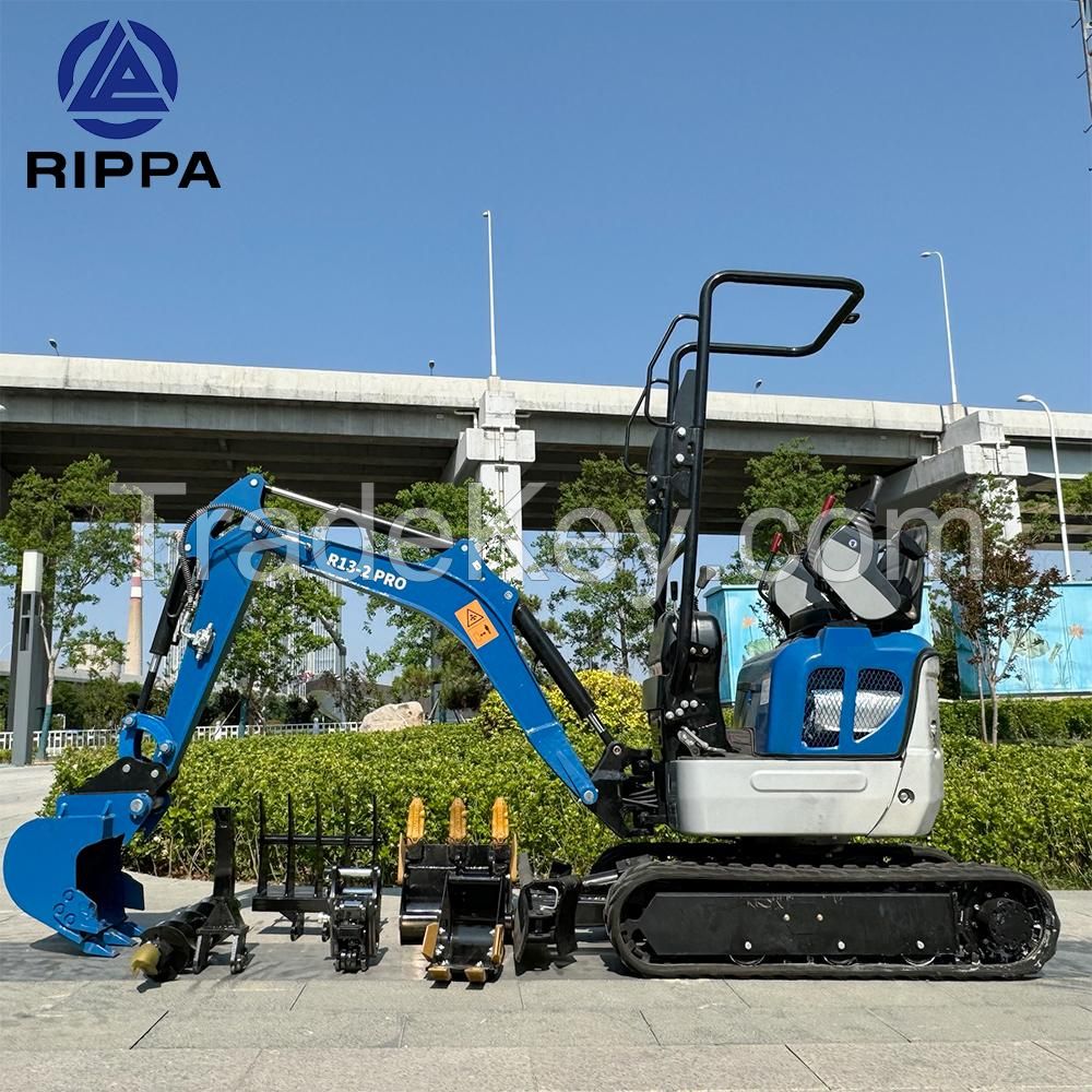 Rippa 1 Ton Hydraulic Mini Crawler Excavator 1.3ton Micro Digger EPA/CE Cheap Price Small Mini Excavator For Sale