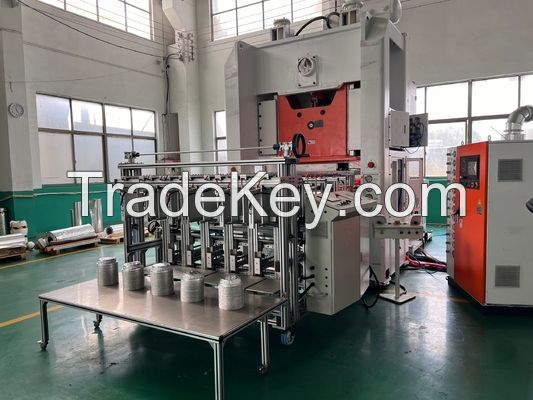 4-6 Cavities High Productivity Aluminum Foil Container Making Machine LK-T130 with Siemens Motor