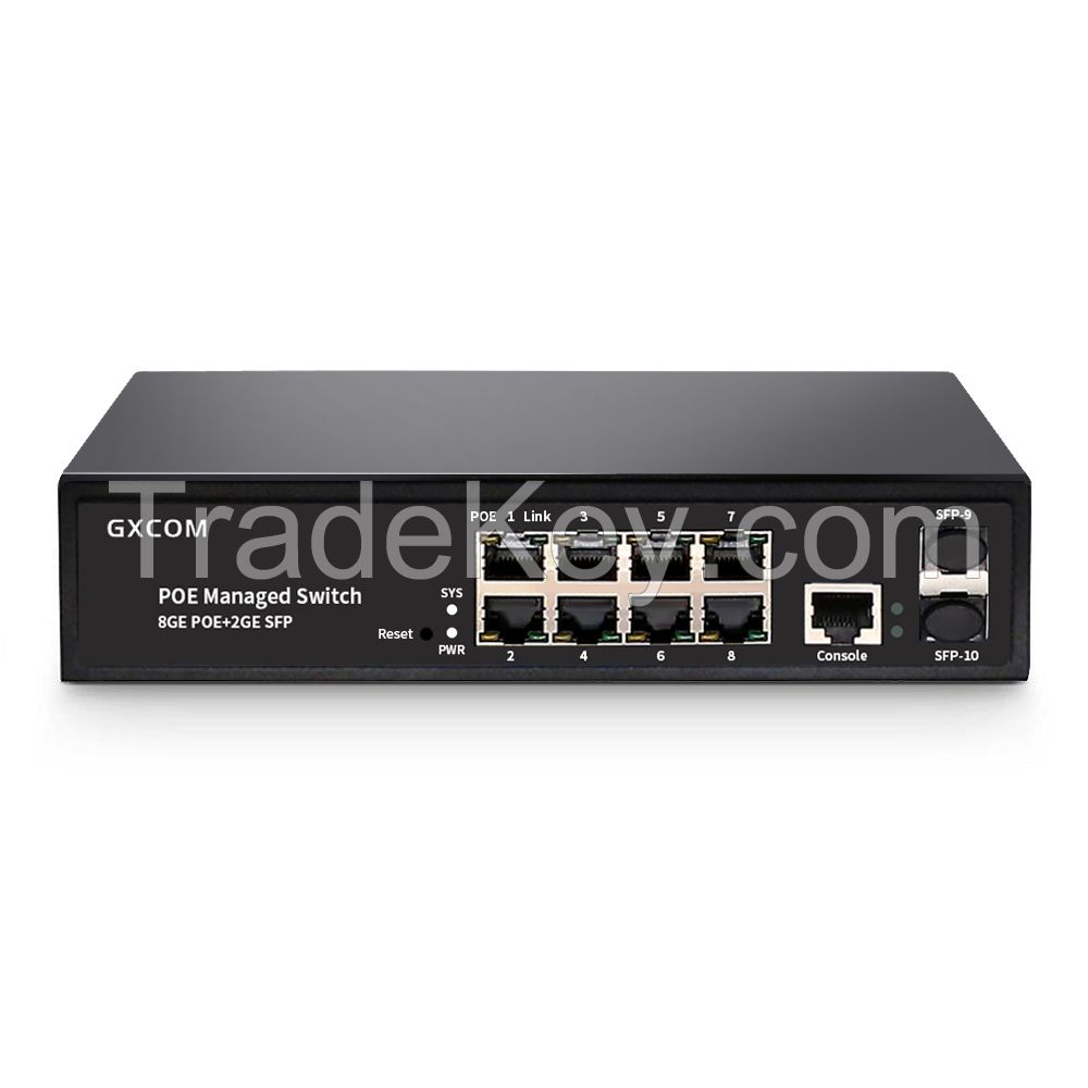 Factory Direct Full Gigabit 8 port PoE Switch with L2 management IEEE802.3AF/AT