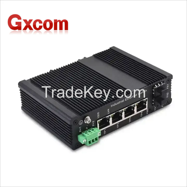 Wholesale price Industrial poe switch 4 ports 1000M with 2 SFP uplink din rail Industrial PoE switch with smart web management