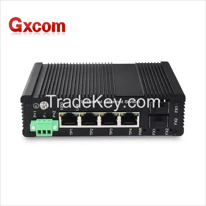 Wholesale price Industrial poe switch 4 ports 1000M with 2 SFP uplink din rail Industrial PoE switch with smart web management