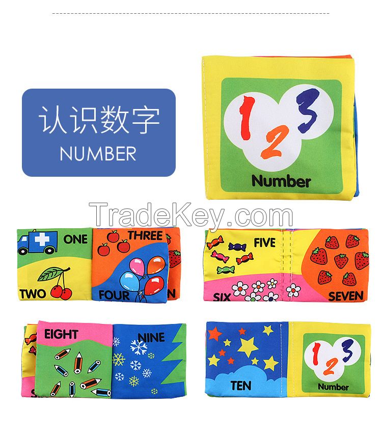 Baby Early Education Toys Palm Book Animal Digital Cognition Cloth Book