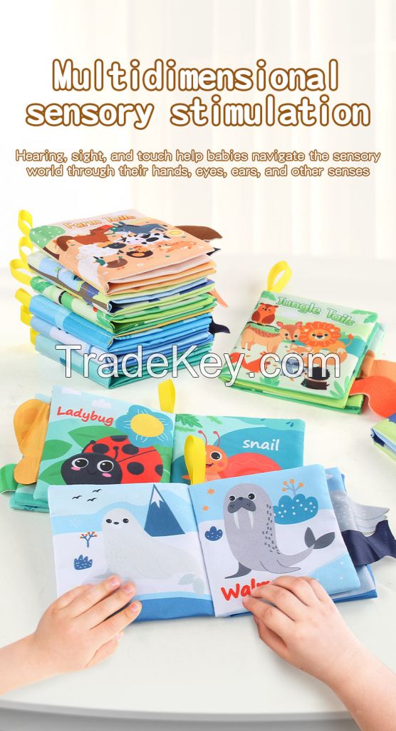 Baby Early Education A Variety Of Three-Dimensional Animal Tail Cloth Book