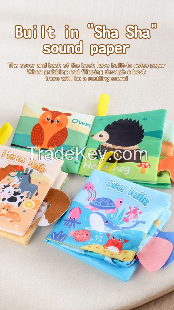 Baby Early Education A Variety Of Three-Dimensional Animal Tail Cloth Book