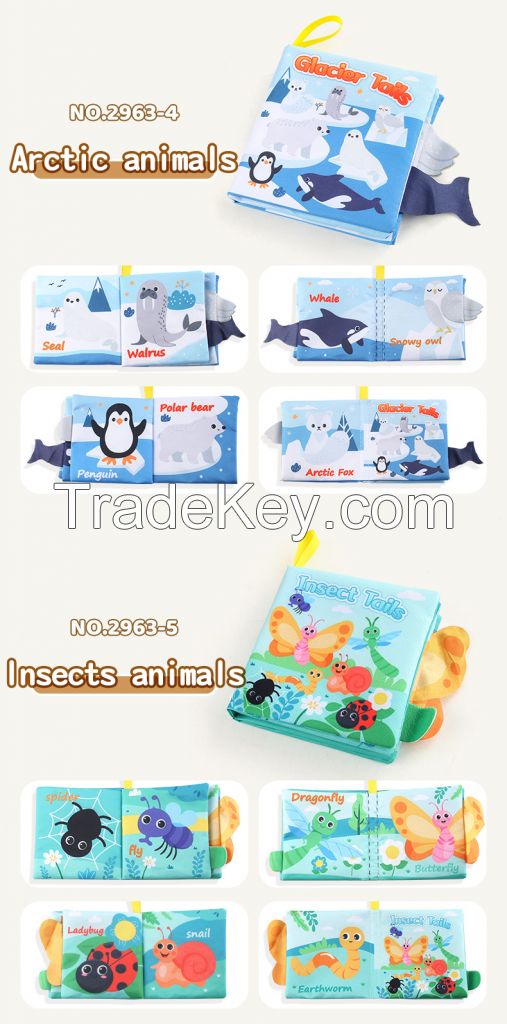 Baby Early Education A Variety Of Three-Dimensional Animal Tail Cloth Book