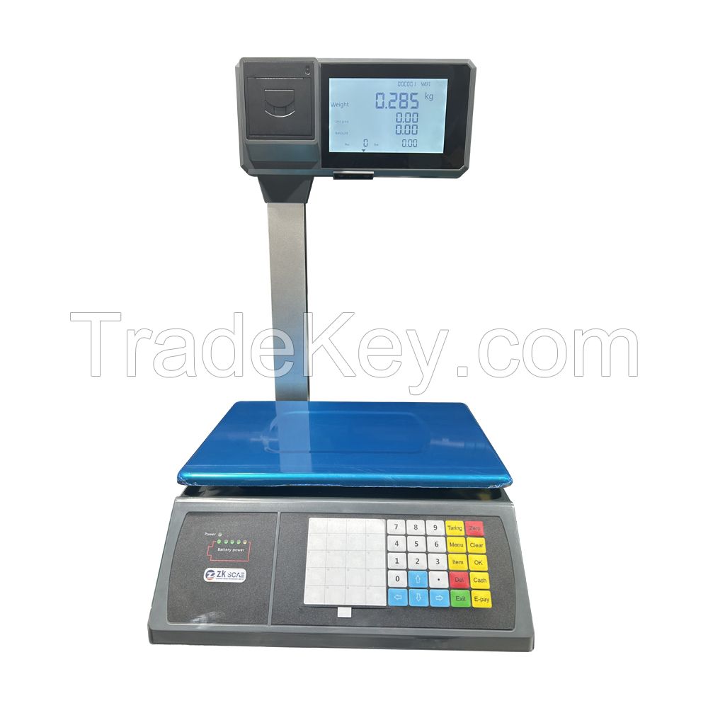 Retail Scale Price Computing Scale with Receipt Printing for Fresh Market Fruits Store Vegetable shop