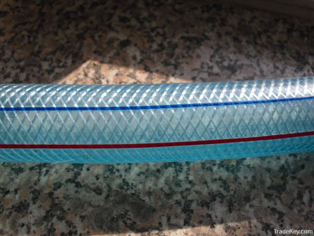 pvc braided hose with red and blue lines